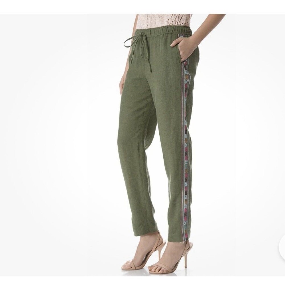 Elizabeth And James Linen Embroidered Gessler Pant Size Small